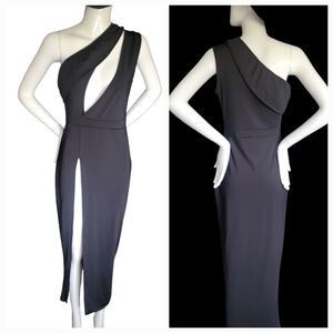 Fashion Nova Elegant Black One-Shoulder Dress